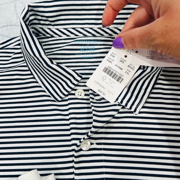J CREW BOYS SIZE 16 STRIPED POLO DRESS SHIRT AND WHITE SKINNY DRESS PANTS NWT!! - Picture 3 of 10